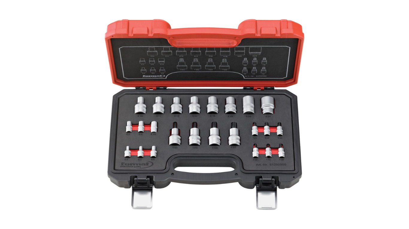 Screw-end set 24 pcs. TX 1/4+1/2″ by Format Germany